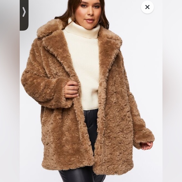 Forever 21 plus size plush teddy coat lined - Picture 2 of 8